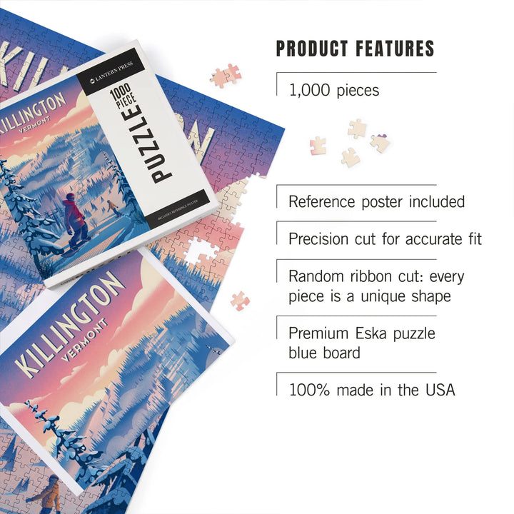 Killington, Vermont, Shred the Gnar, Snowboarding, 1000 Piece Jigsaw Puzzle