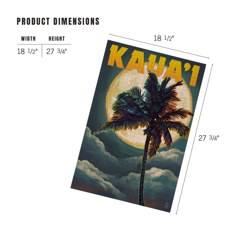 Kaua'i, Hawaii, Palm and Moon, Jigsaw Puzzle