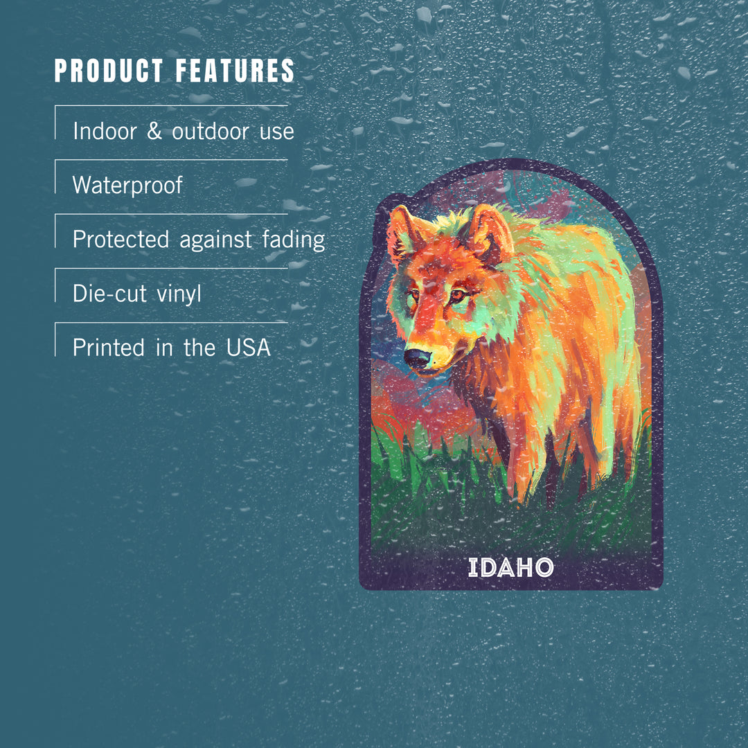 Idaho, Vivid, Gray Wolf, Vinyl Sticker
