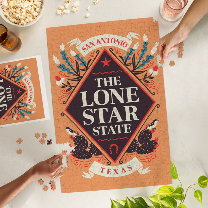 San Antonio, Texas, State Motto Crest, State Series, Jigsaw Puzzle