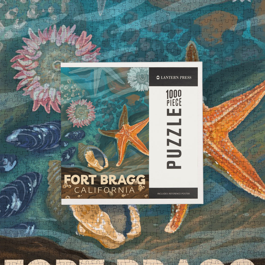 Fort Bragg, California, Tiny World Huge Wonders, Painterly, Starfish and Shells, Jigsaw Puzzle