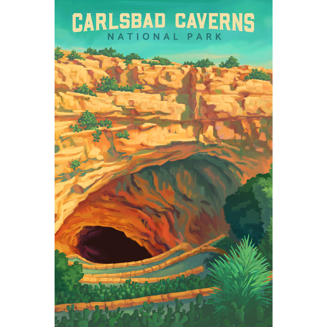 Carlsbad Caverns National Park, Oil Painting, Stretched Canvas - Lantern Press