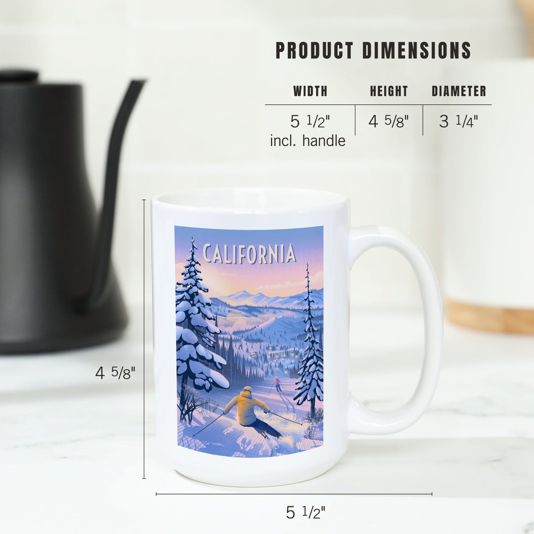 California, Ski for Miles, Skiing, Ceramic Mug