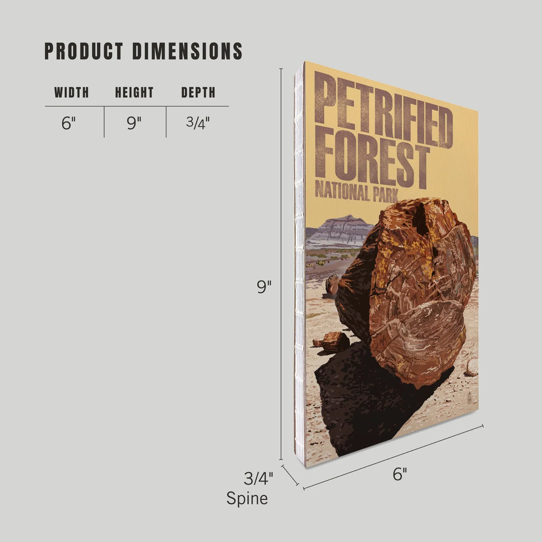 Lined 6x9 Journal, Petrified Forest National Park, Arizona, Petrified Wood Close Up, Lay Flat, 193 Pages, FSC paper