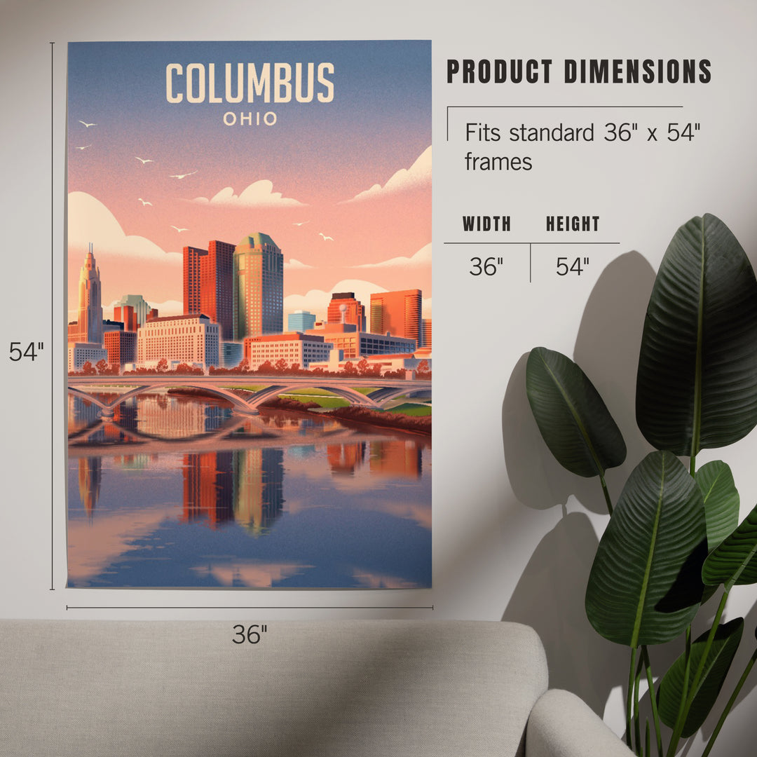Columbus, Ohio, Lithograph City Series, Art & Giclee Prints