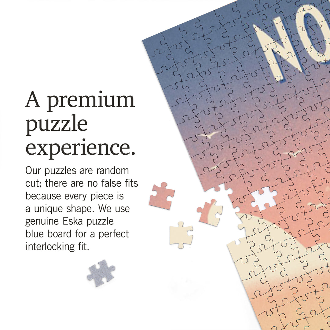 Norfolk, Virginia, Lithograph, Enjoy the Ride, Longboards and Scooters, 1000 Piece Jigsaw Puzzle