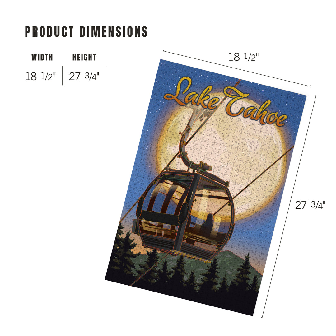 Lake Tahoe, California, Gondola and Full Moon, Jigsaw Puzzle