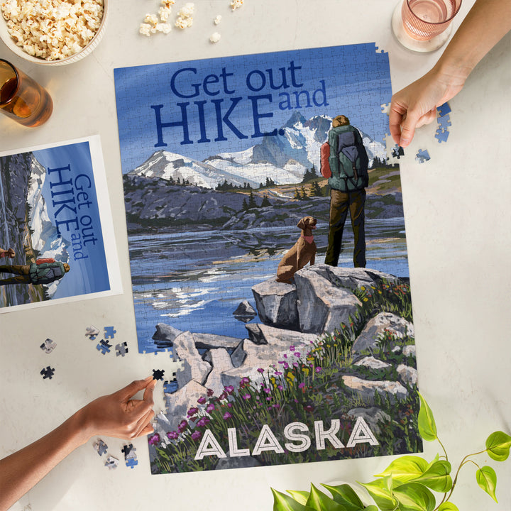 Alaska, Hiker and Dog, Get Out and Hike, Jigsaw Puzzle