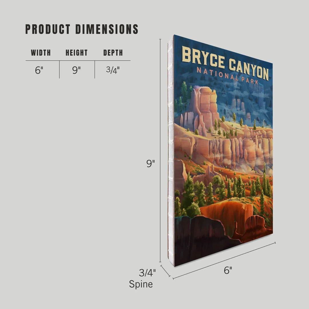 Lined 6x9 Journal, Bryce Canyon National Park, Utah, Oil Painting, Lay Flat, 193 Pages, FSC paper