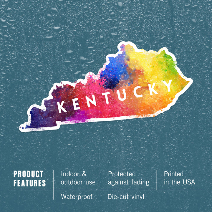 Kentucky, State Abstract, Contour, Lantern Press Artwork, Vinyl Sticker