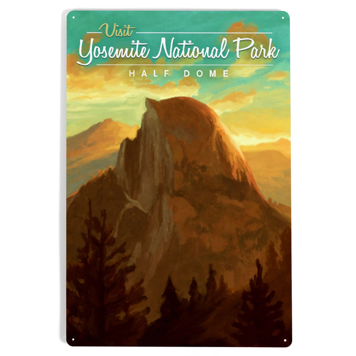 Yosemite National Park, California, Visit Half Dome, Oil Painting, Metal Signs