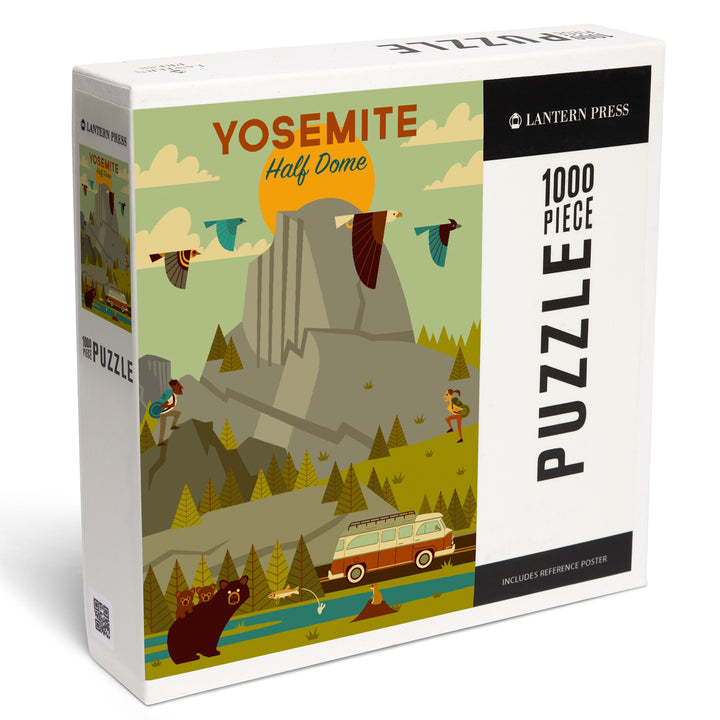 Yosemite National Park, California, Half Dome, Geometric National Park Series, Jigsaw Puzzle
