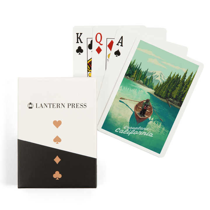 Playing Cards, Groveland, California, Quiet Explorer, Boating, Mountain, 52 Card Deck with Jokers in Box, Unique Art