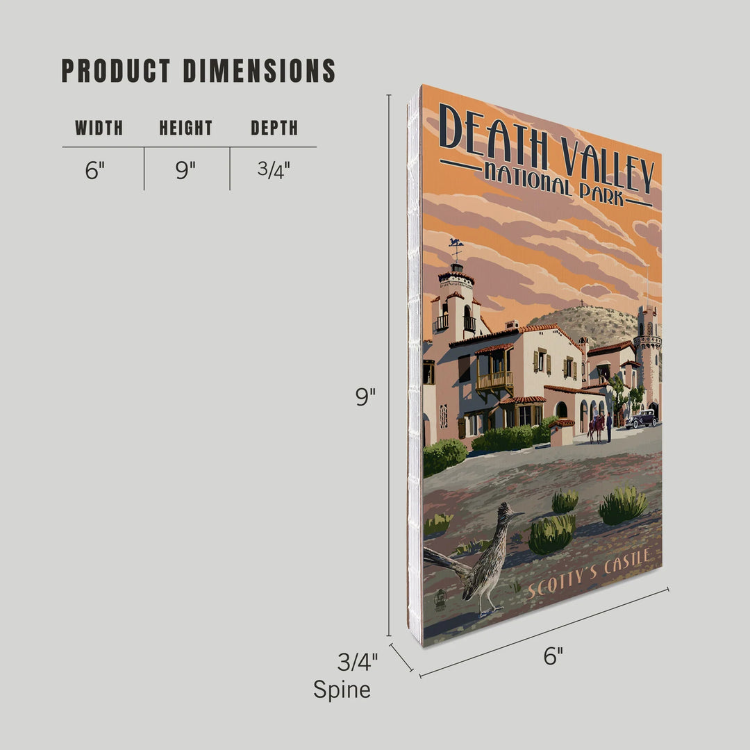 Lined 6x9 Journal, Death Valley National Park, Scotty's Castle, Painterly Series, Lay Flat, 193 Pages, FSC paper