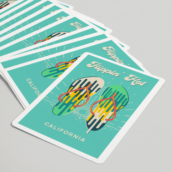 Playing Cards, California, Sweet Relief Collection, Flip Flops, Flippin Hot, 52 Card Deck with Jokers in Box, Unique Art