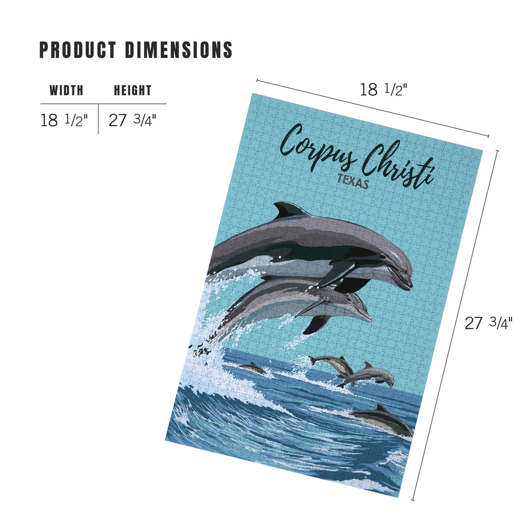 Corpus Christi, Texas, Dolphins Jumping, Jigsaw Puzzle