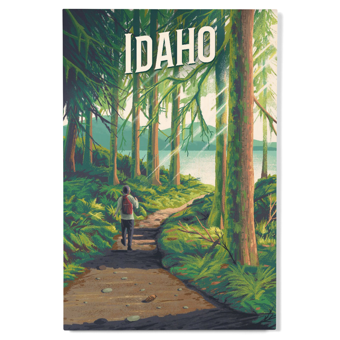 Idaho, Walk In The Woods, Day Hike, Wood Signs and Postcards - Lantern Press