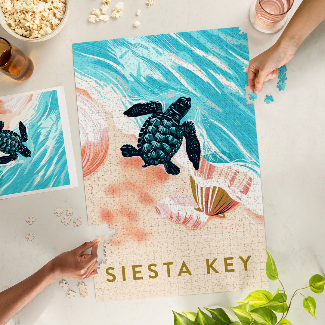 Key West, Florida, Courageous Explorer Collection, Turtle and Shells, Safely to Sea, Jigsaw Puzzle