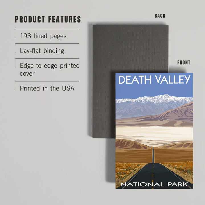 Lined 6x9 Journal, Death Valley National Park, California, Highway View, Lay Flat, 193 Pages, FSC paper