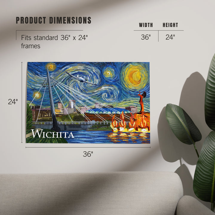 Wichita, Kansas, Starry Night, Art & Giclee Prints