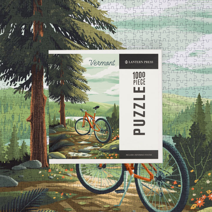Vermont, Off To Wander, Cycling with Hills, 1000 Piece Jigsaw Puzzle