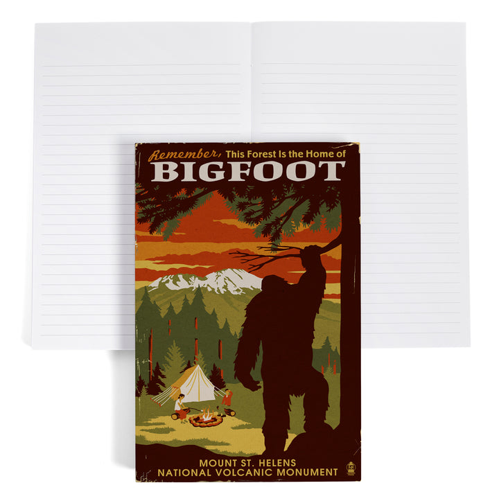 Lined 6x9 Journal, Mount St. Helens, Washington, Home of Bigfoot, Lay Flat, 193 Pages, FSC paper
