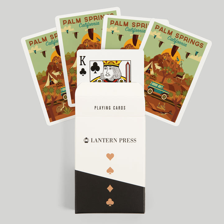 Playing Cards, Palm Springs, California, Geometric Series, 52 Card Deck with Jokers in Box, Unique Art