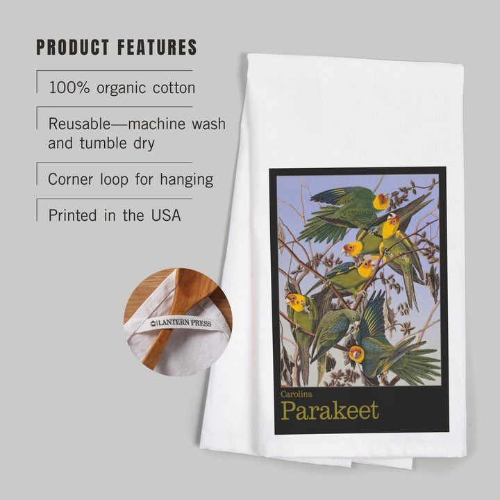 Audubon Birds of North America, Parakeet, Organic Cotton Kitchen Tea Towels