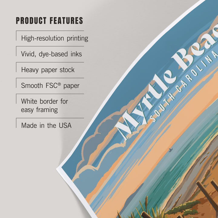 Myrtle Beach, South Carolina, Painterly, Sand Soul Sun, Beach Path, Art & Giclee Prints