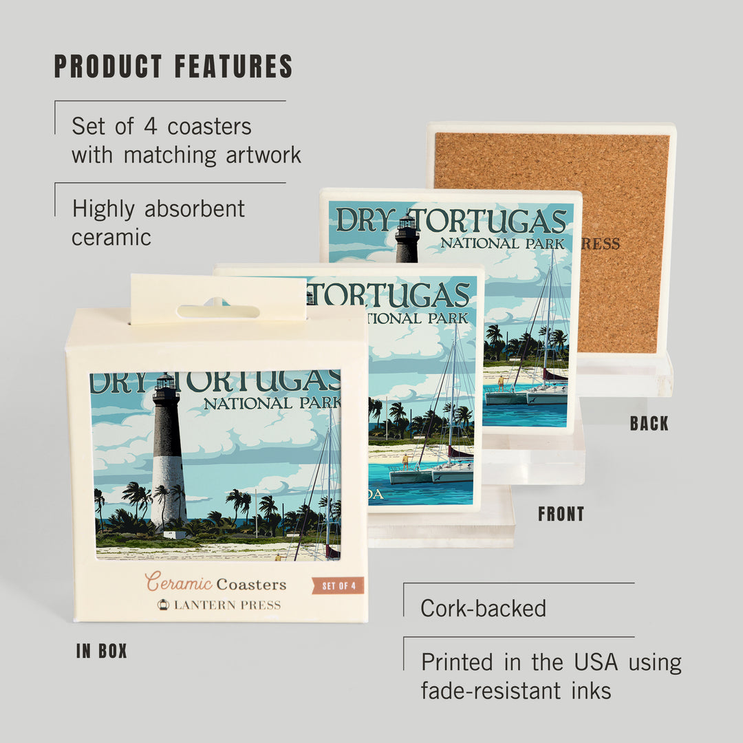 Dry Tortugas National Park, Florida, Lighthouse, Painterly Series, Coasters