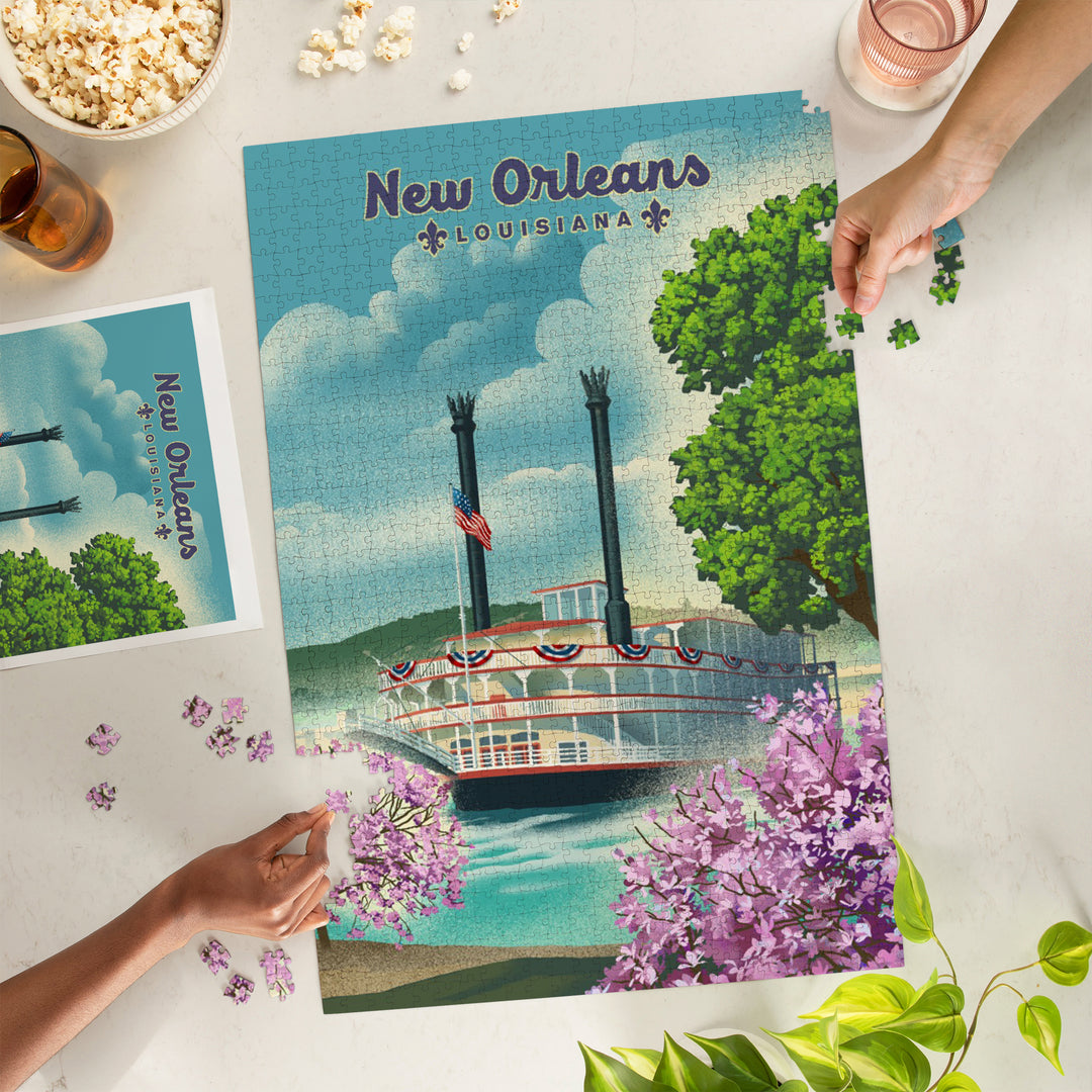 New Orleans, Louisiana, Litho Paddle Wheel, 1000 Piece Jigsaw Puzzle