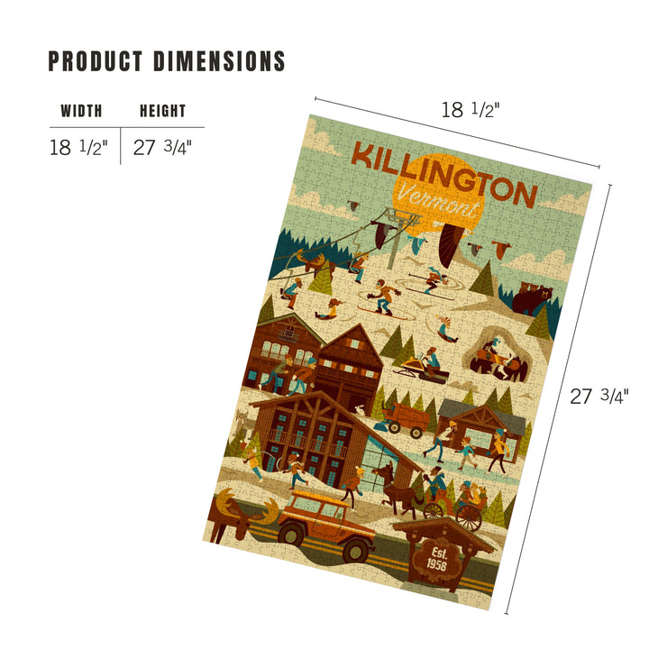 Killington, Vermont, Ski Resort, Geometric, 1000 Piece Jigsaw Puzzle