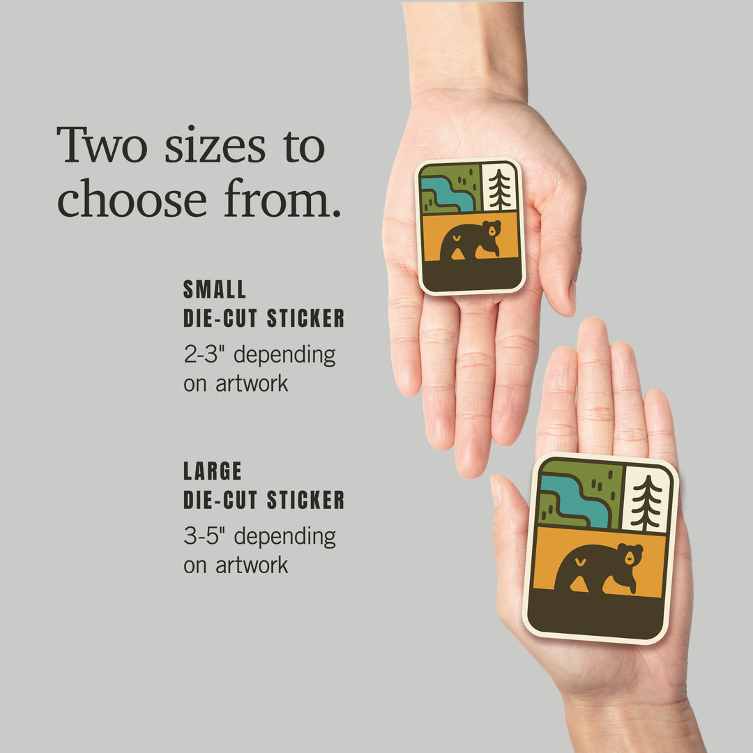 Simple Vector, Black Bear, Vinyl Sticker