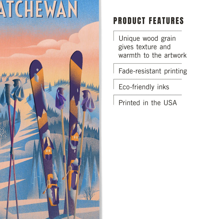 Saskatchewan, Prepare for Takeoff, Skis in Snowbank, Wood Signs and Postcards