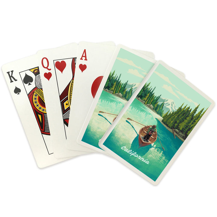 Playing Cards, California Quiet Explorer Boating, 52 Card Deck with Jokers in Box, Unique Art