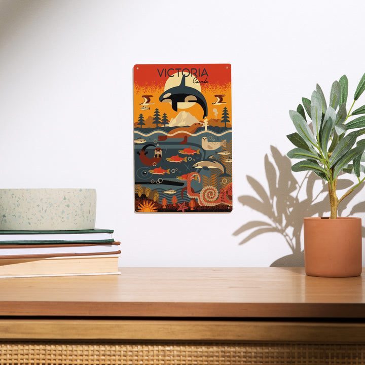 Victoria, Canada, Geometric, Marine Animals, Wood Signs and Postcards