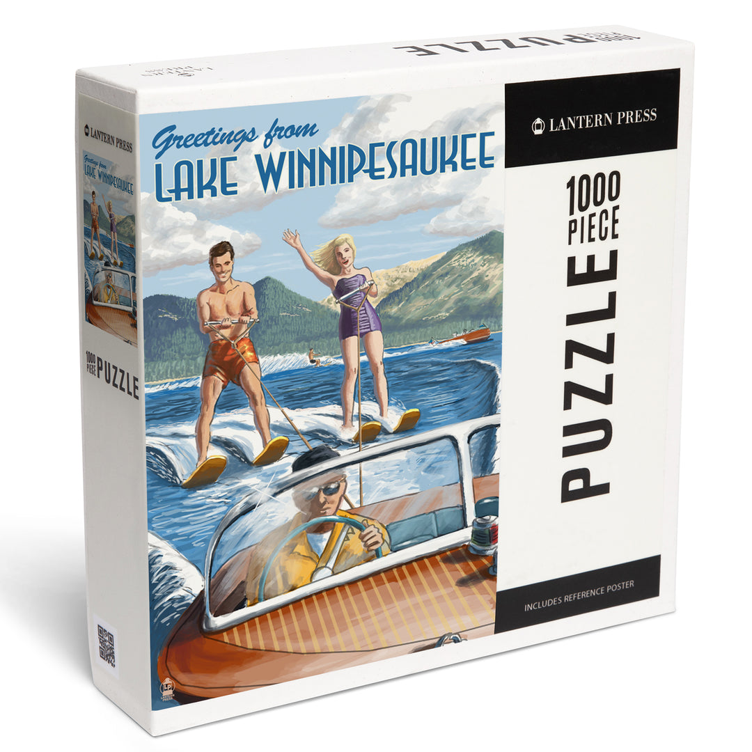 Lake Winnipesaukee, New Hampshire, Water Skiing Scene, Jigsaw Puzzle