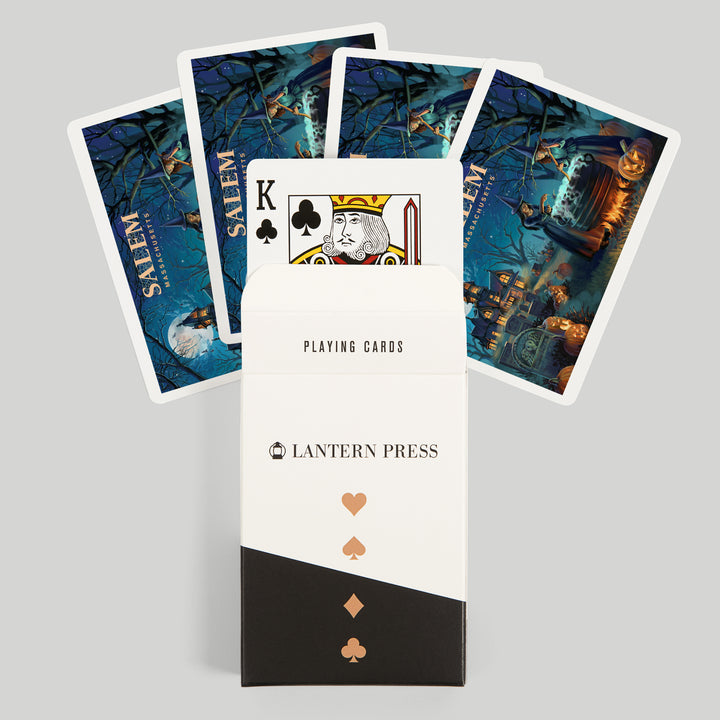Playing Cards, Salem, Massachusetts, Lithograph, Cemetery, 52 Card Deck with Jokers in Box, Unique Art