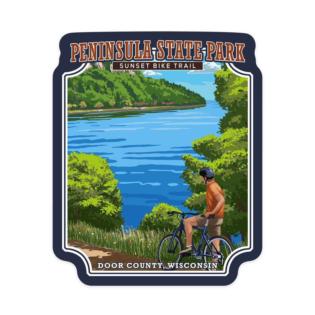 Door County, Wisconsin, Peninsula State Park, Sunset Bike Trail, Contour, Vinyl Sticker