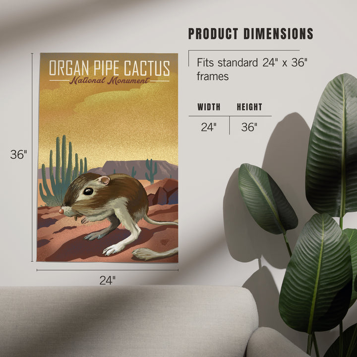 Organ Pipe Cactus National Monument, Arizona, Kangaroo Rat, Lithograph, Art & Giclee Prints