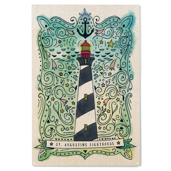 St. Augustine, Florida, Watercolor, Nautical, Wood Sign and Postcards
