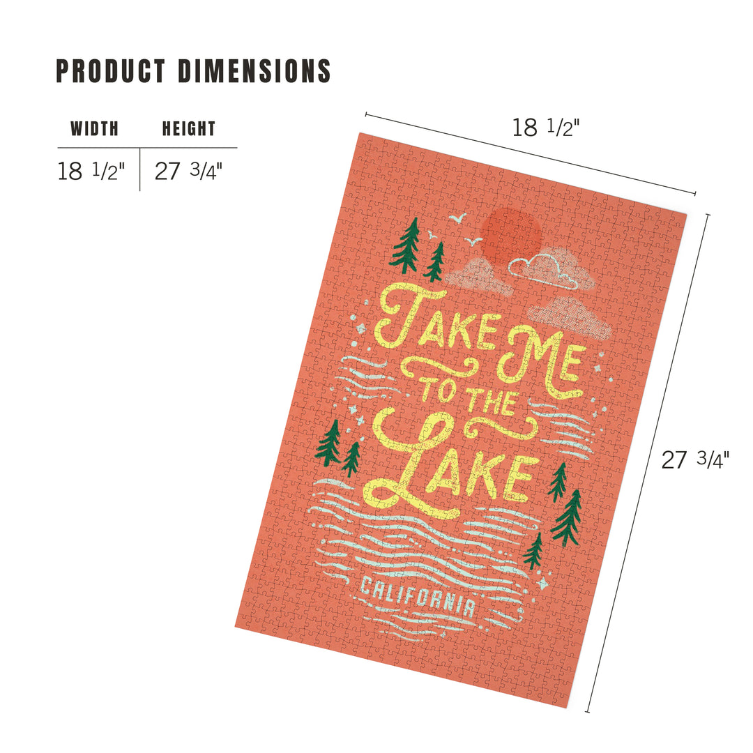 California, Lake Life Series, Take Me To The Lake, Jigsaw Puzzle - Lantern Press