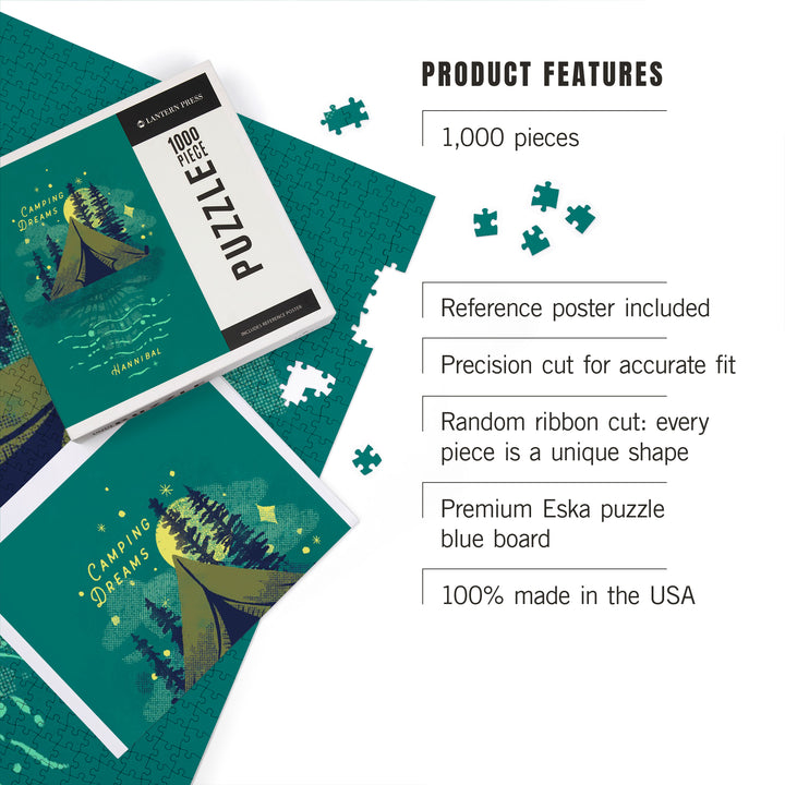 Hannibal, Missouri, Lake Life Series, Camping Dreams, 1000 Piece Jigsaw Puzzle