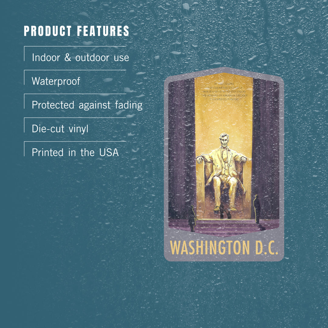 Washington DC, Lincoln Memorial, Vinyl Sticker