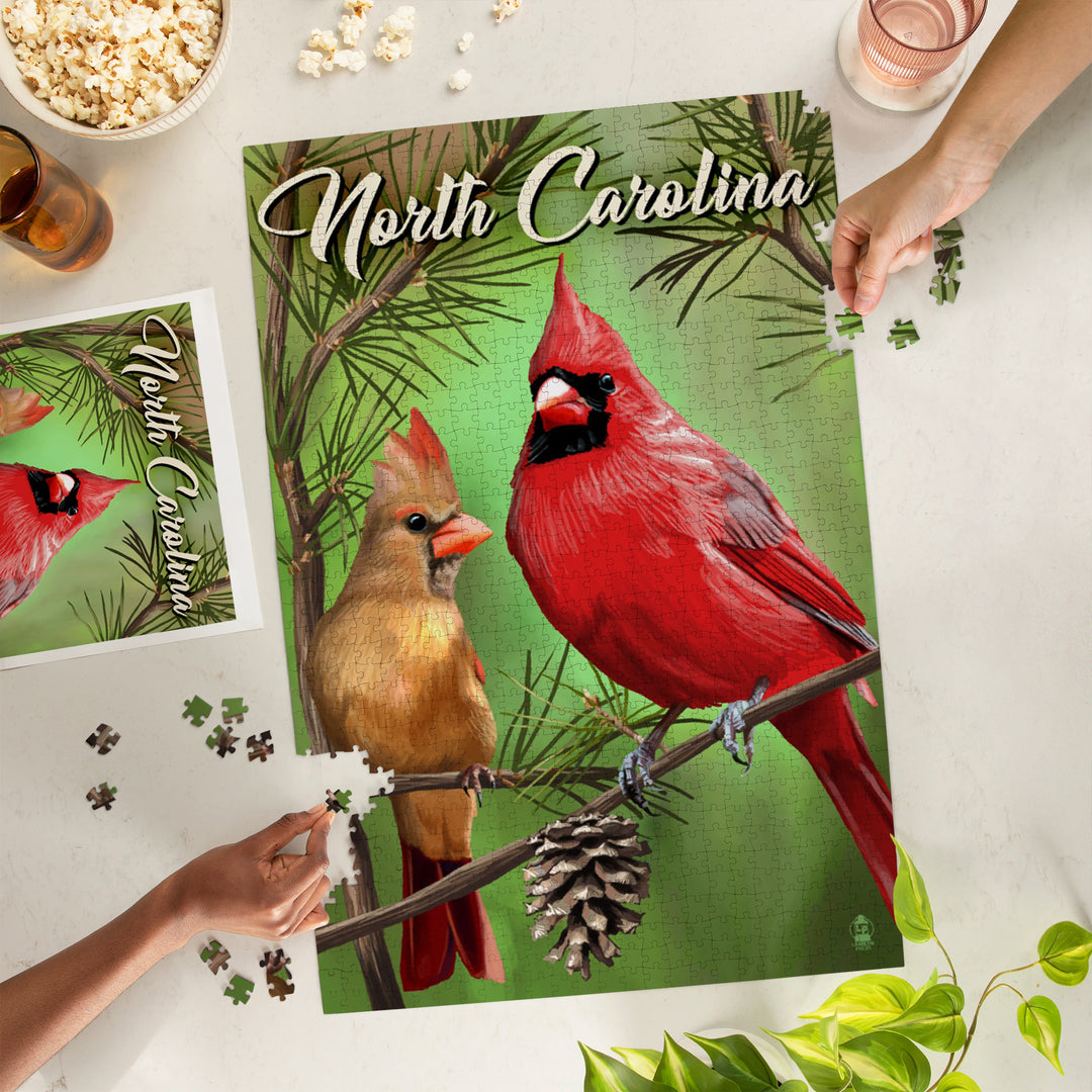 North Carolina, Cardinals, Summer, Jigsaw Puzzle
