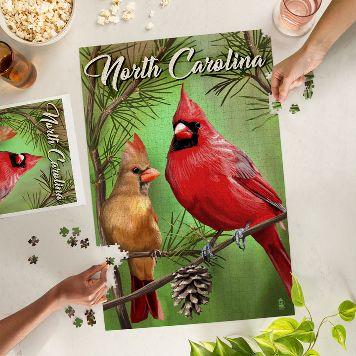 North Carolina, Cardinals, Summer, Jigsaw Puzzle