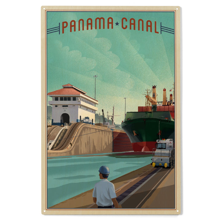 Panama Canal, Litho, Wood Sign and Postcards