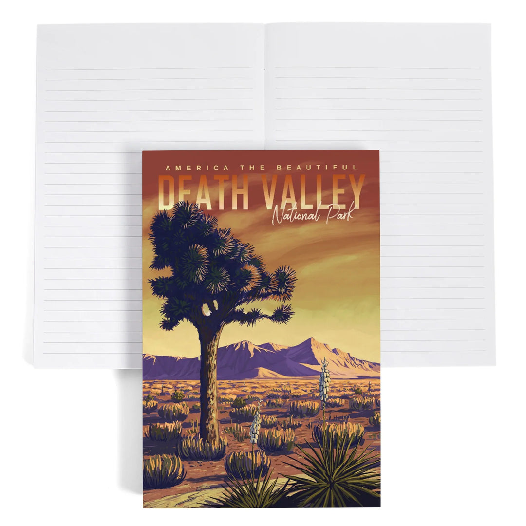 Lined 6x9 Journal, Death Valley National Park, Joshua Tree, Painterly Series, Lay Flat, 193 Pages, FSC paper