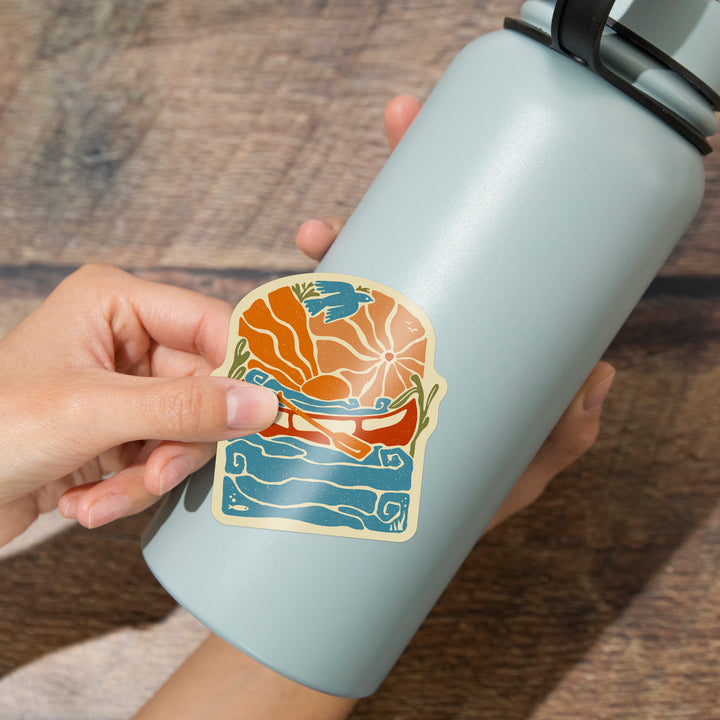 Boho Colorblock, Canoe, Vinyl Sticker