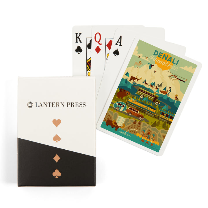 Playing Cards, Denali National Park and Preserve, Geometric National Park Series, 52 Card Deck with Jokers in Box, Unique Art